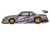 Nissan Silvia S13-R Kaido Drift V1 RHD Designed by Jun Imai Gray Metallic with Graphics Kaido House Special 1/64 Diecast Model Car Mini GT KHMG235