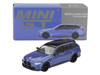 BMW M3 Competition Touring Portimao Blue Metallic with Black Top 1/64 Diecast Model Car Mini GT MGT01090