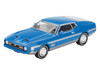 Ford Mustang Mach 1 Grabber Blue with Silver Stripes Limited Edition 1/64 Diecast Model Car Mini GT MGT01138