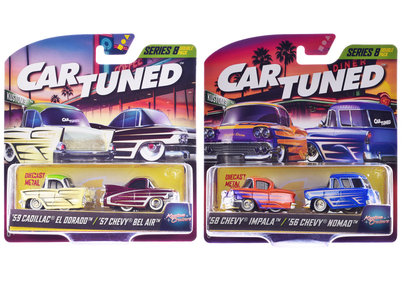 Kustoms Double Pack Series 8 Set of 4 Cars Diecast Model Cars CarTuned 541967-XX5