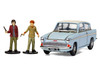 Flying Ford Anglia RHD Right Hand Drive Light Blue with White Top Weathered with Harry and Ron Figures Harry Potter Movie Series Diecast Model Corgi CC99725