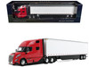 Volvo VNL 860 High Roof Sleeper and 53 Trailer with Skirts Red with White Trailer 1/50 Diecast Model First Gear 50-3515