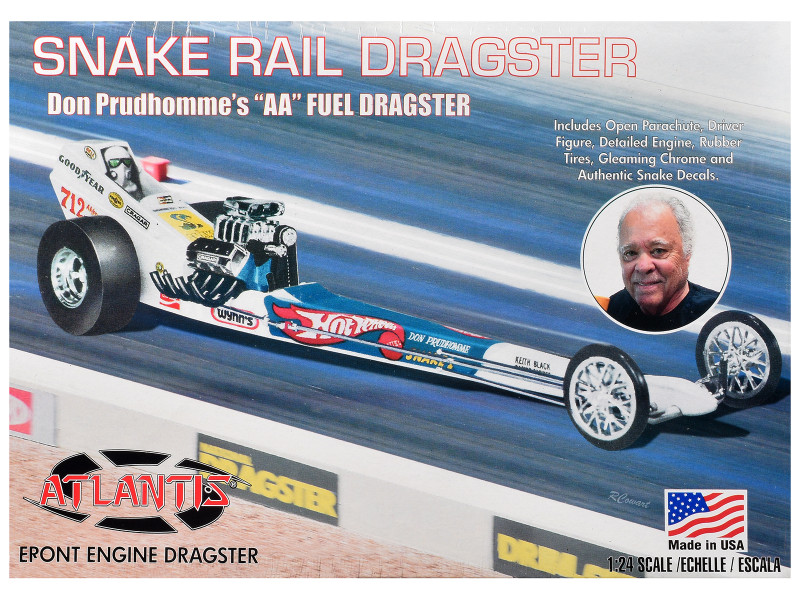 Skill 2 Model Kit Don the Snake Prudhomme's AA Fuel Front Engine Rail Dragste 1/24 Scale Model Atlantis ALM-5694