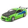 Brian's Mitsubishi Eclipse Green with Black Hood and Graphics The Fast and The Furious 2001 Movie 25 Years of Fast & Furious Series 1/24 Diecast Model Jada 97603-25TH