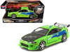 Brian's Mitsubishi Eclipse Green with Black Hood and Graphics The Fast and The Furious 2001 Movie 25 Years of Fast & Furious Series 1/24 Diecast Model Jada 97603-25TH