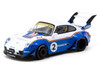 RWB 993 #2 Liberty Walk White and Blue Metallic with Container Packaging Hobby64 Series 1/64 Diecast Model Car Tarmac Works T64-TL017-LBWK2