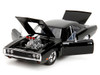 1970 Dodge Charger Black with Race Interior The Fast and the Furious 2001 Movie 25 Years of Fast & Furious Series 1/24 Diecast Model Car Jada 35421-25TH