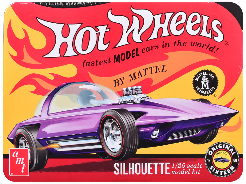 Skill 2 Model Kit Hot Wheels Silhouette with Collector Tin 1/25 Scale Model AMT AMT1593