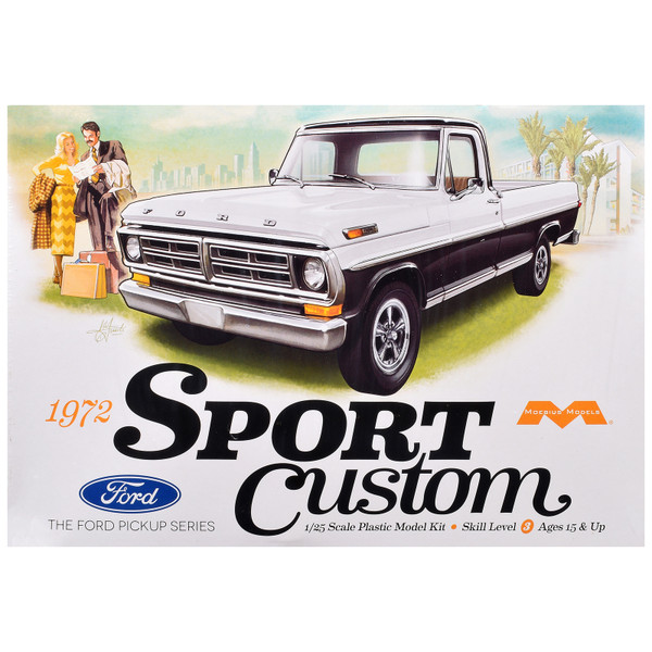 Skill 3 Model Kit 1972 Ford Sport Custom Pickup Truck 1/25 Scale Model Moebius MOE-1220