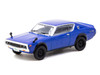 Nissan Skyline 2000GT-R KPGC110 RHD Right Hand Drive Blue Metallic J Collection Series 1/64 Diecast Model Tarmac Works JC64-010-BL
