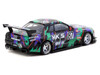 Nissan Skyline (R32) Widebody RHD Right Hand Drive #87 HKS - Designed by Jon Sibal Black with Graphics with Tarmac Cards Global64 Series 1/64 Diecast Model Car Tarmac Works T64G-061-HKS