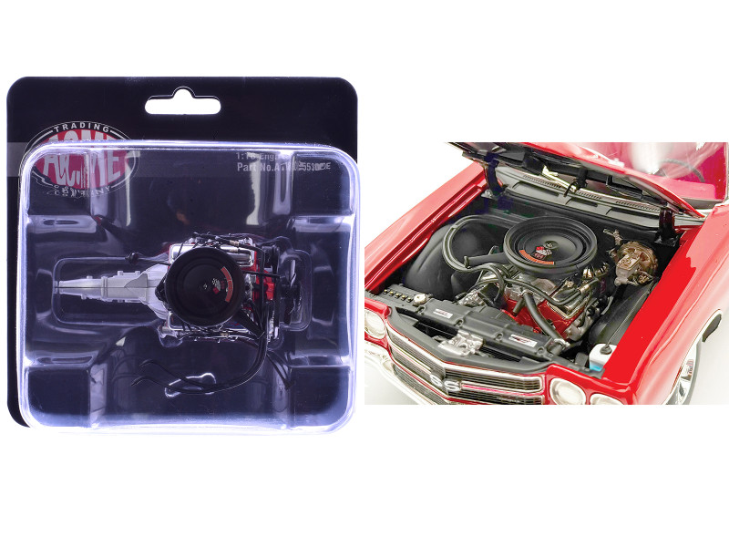 454 LS6 Engine and Transmission Replica from 1970 Chevrolet Chevelle SS 1/18 Model ACMEA1805530E