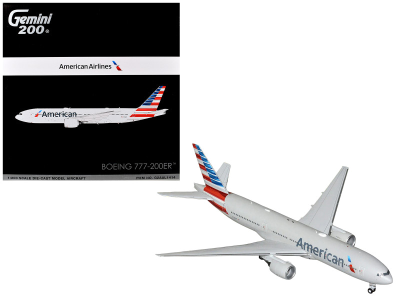 Boeing 777-200ER Commercial Aircraft with Flaps Down American