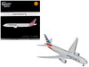 Boeing 777-200ER Commercial Aircraft with Flaps Down American Airlines N788AN Silver with Striped Tail Gemini 200 1/200 Diecast Model Airplane GeminiJets G2AAL1414F
