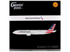 Boeing 777-200ER Commercial Aircraft with Flaps Down American Airlines N788AN Silver with Striped Tail Gemini 200 1/200 Diecast Model Airplane GeminiJets G2AAL1414F