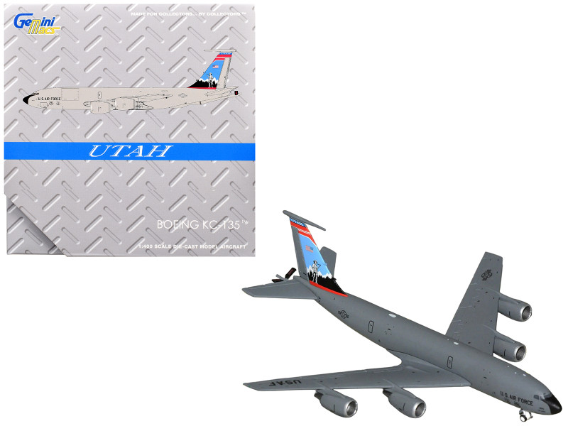 Boeing KC-135R Stratotanker Aircraft Utah Air National Guard United States Air Force 61-0275 Gray Gemini Macs Series 1/400 Diecast Model Airplane GeminiJets GMUSA153