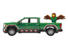 2022 GMC Sierra 3500 HD Pickup Truck Green with Mexican Soccer Graphics with Eagle Figure International Soccer Celebration '26 Series 1/64 Diecast Model Car Greenlight GL30589