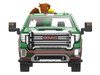 2022 GMC Sierra 3500 HD Pickup Truck Green with Mexican Soccer Graphics with Eagle Figure International Soccer Celebration '26 Series 1/64 Diecast Model Car Greenlight GL30589