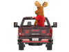 2022 GMC Sierra 3500 HD Pickup Truck Dark Red with Canadian Soccer Graphics with Moose Figure International Soccer Celebration '26 Series 1/64 Diecast Model Car Greenlight GL30590