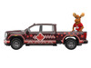 2022 GMC Sierra 3500 HD Pickup Truck Dark Red with Canadian Soccer Graphics with Moose Figure International Soccer Celebration '26 Series 1/64 Diecast Model Car Greenlight GL30590
