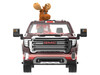 2022 GMC Sierra 3500 HD Pickup Truck Dark Red with Canadian Soccer Graphics with Moose Figure International Soccer Celebration '26 Series 1/64 Diecast Model Car Greenlight GL30590