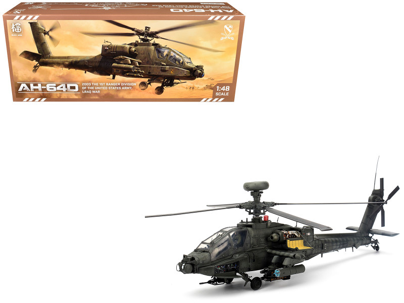 Hughes AH 64D Apache Longbow Helicopter Charlie Company 1st Battalion 227th Aviation Regiment 1st Cavalry Division Operation Iraqi Freedom 2003 United States Army 1/48 Diecast Model Bless Wing BW-ZJ09-01