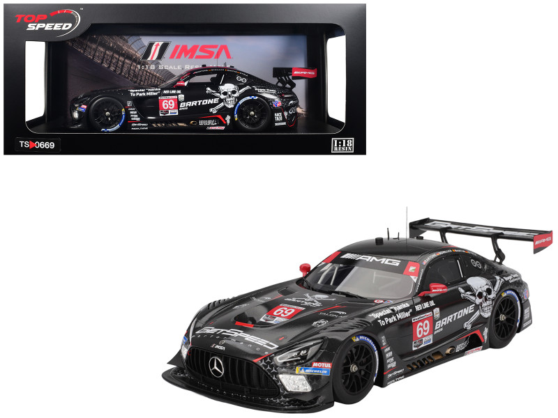 Mercedes AMG GT3 EVO #69 Anthony Bartone Maxime Martin Fabian Schiller Luca Stolz GetSpeed IMSA 24 Hours of Daytona 2025 1/18 Model Car Top Speed TS0669
