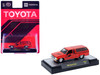 1985 Toyota SR5 Pickup Truck with Camper Shell Red with Black Stripes Limited Edition to 19844 pieces Worldwide 1/64 Diecast Model Car M2 Machines 31500-HS76