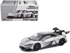 Yangwang U9 Silver Metallic with Black Top and Stripes 1/64 Diecast Model Car Pop Race PR640442