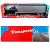 Kenworth T2000 Truck Black with Gray Container Transporter Series 1/32 Diecast Model Welly 32211W-BK