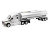 Kenworth T2000 Truck Silver Metallic with Silver Tanker Trailer Transporter Series 1/32 Diecast Model Welly 32212W-SIL