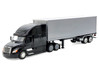 Freightliner Cascadia Truck Black with Silver Container Transporter Series 1/32 Diecast Model Welly 32696W-BKA