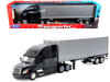 Freightliner Cascadia Truck Black with Silver Container Transporter Series 1/32 Diecast Model Welly 32696W-BKA