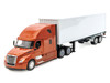 Freightliner Cascadia Truck Bronze Metallic with White Container Transporter Series 1/32 Diecast Model Welly 32696W-GLD