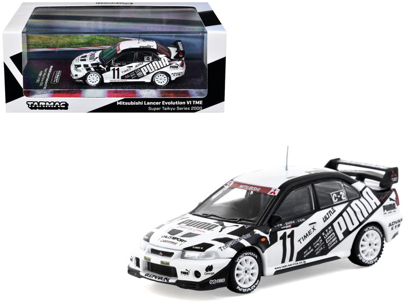 Mitsubishi Lancer Evolution VI TME RHD Right Hand Drive #11 Akihiko Nakaya - Takayuki Kinoshita Puma - Super Taikyu Series 2000 Hobby64 Series 1/64 Diecast Model Car Tarmac Works T64-021-00ST11