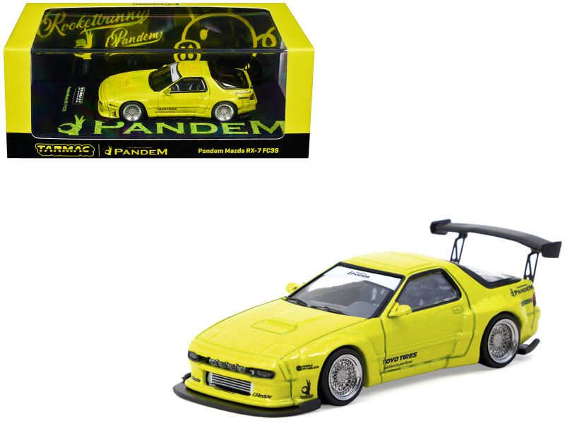 Mazda RX-7 FC3S Pandem Yellow Metallic Road64 Series 1/64 Diecast Model Car Tarmac Works T64R-066-YL