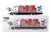 Mitsubishi Fuso Super Great Truck with Transporter EVA Racing White with Graphics Truck64 Series 1/64 Diecast Model Car Tarmac Works T64T-TL001-EVA2