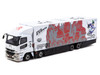 Mitsubishi Fuso Super Great Truck with Transporter EVA Racing White with Graphics Truck64 Series 1/64 Diecast Model Car Tarmac Works T64T-TL001-EVA2