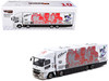 Mitsubishi Fuso Super Great Truck with Transporter EVA Racing White with Graphics Truck64 Series 1/64 Diecast Model Car Tarmac Works T64T-TL001-EVA2