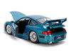 Porsche 911 GT3 RS (996) Blue Color Brush Finish Fast Five 2011 Movie 25 Years of Fast & Furious Series 1/24 Diecast Model Car by Jada 37819
