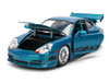 Porsche 911 GT3 RS (996) Blue Color Brush Finish Fast Five 2011 Movie 25 Years of Fast & Furious Series 1/24 Diecast Model Car by Jada 37819