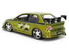 Brian's Mitsubishi Lancer Evolution VII Green Color Brush Finish 2 Fast 2 Furious (2003) Movie 25 Years of Fast & Furious Series1/24 Diecast Model Car Jada 37874