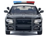 2023 Dodge Charger Pursuit Police Car California Highway Patrol CHP Black and White with Flashing Light Bar and Front and Rear Lights and Sounds 1/24 Diecast Model Car Motormax 79625