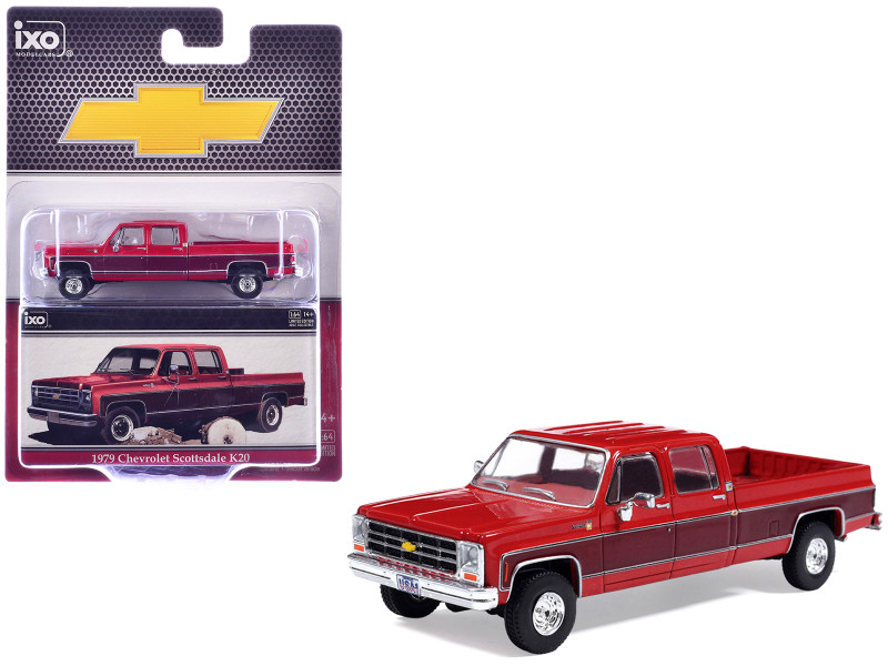 1979 Chevrolet Scottsdale K20 Pickup Truck Carmine Red Two-Tone 1/64 Diecast Model IXO Models IA64013