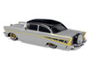1957 Chevrolet Bel Air Lowrider Gray with Black Top and Gold Accents 1/64 Diecast Model Car IXO Models IA64014