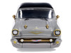 1957 Chevrolet Bel Air Lowrider Gray with Black Top and Gold Accents 1/64 Diecast Model Car IXO Models IA64014