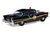 1957 Chevrolet One Fifty Police Car Kentucky State Police Black with Yellow Stripes 1/64 Diecast Model Car IXO Models IA64015