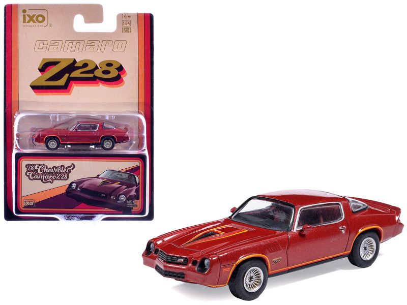 1978 Chevrolet Camaro Z28 Carmine Red Metallic with Red Interior 1/64 Diecast Model Car IXO Models IA64017