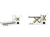 Container Loader 2 Vehicle Set White 1/500 Diecast Model Herpa HE520621-001