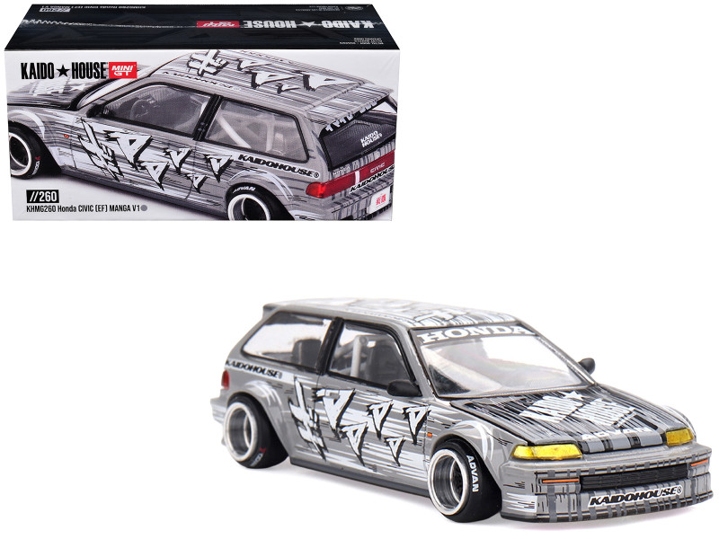 Honda Civic EF Manga V1 Gray Metallic with Graphics Designed by